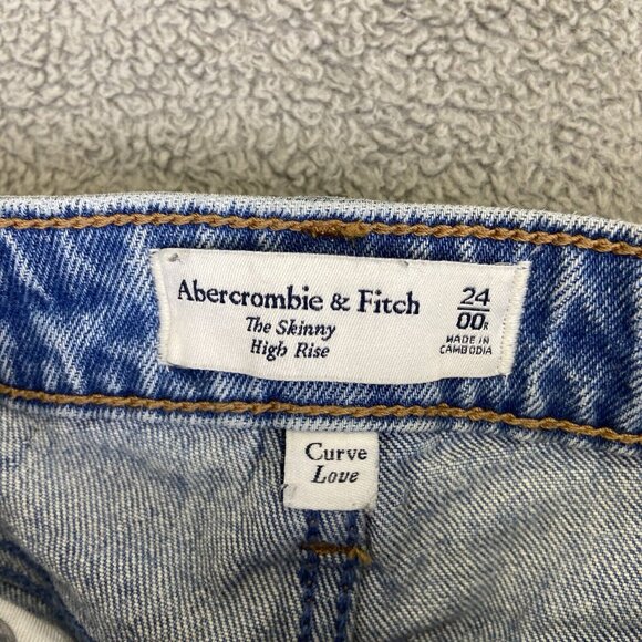 A&F Abercrombie & Fitch The Skinny High Rise Denim BlueJeans Women’s Size 24 00R - Picture 9 of 13